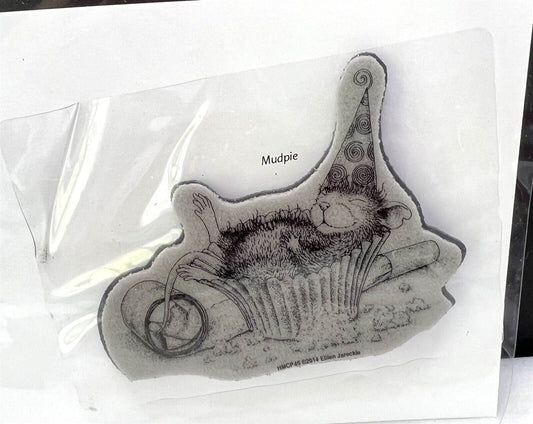 House Mouse CUPCAKE COMA Mudpie Mice Birthday Party Rubber Stamp Rare