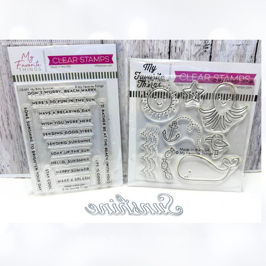 My Favorite Things SEA LIFE Summer Whale Rubber Stamps Lot