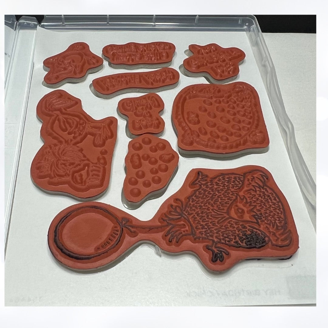 Stampin Up HEY BIRTHDAY CHICK Chickens Rubber Stamps Framelits Dies AS IS**
