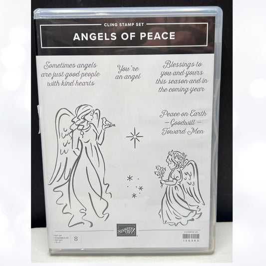 Stampin Up ANGELS OF PEACE Christmas Religious Rubber Stamps