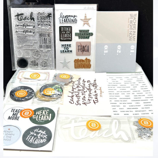 Ali Edwards TEACH Story Teacher School Rubber Stamps Planner Kit