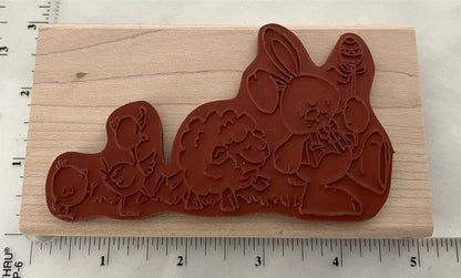 Whipper Snapper EASTER MARCH Bunny Rabbit Chicks Rubber Stamp