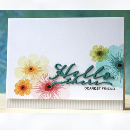 Papertrey Ink BLOOMERS Flowers Floral Rubber Stamps Dies
