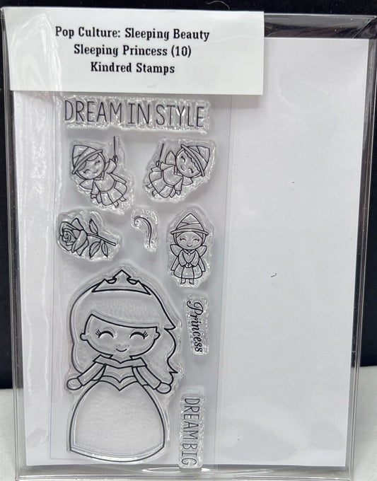 Kindred Stamps SLEEPING BEAUTY Disney Princess Fairies Rubber Stamps Set Rare