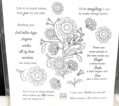 Papertrey Ink BETTER TOGETHER Flowers Floral Rubber Stamps Die Set Rare