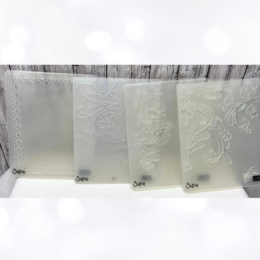 Stampin Up MANHATTAN Rose Flowers Tulip Frame Embossing Folders Lot of 4