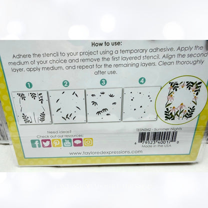 Taylored Expressions SUMMER NIGHTS Wildflowers Layering Stencils & Dies
