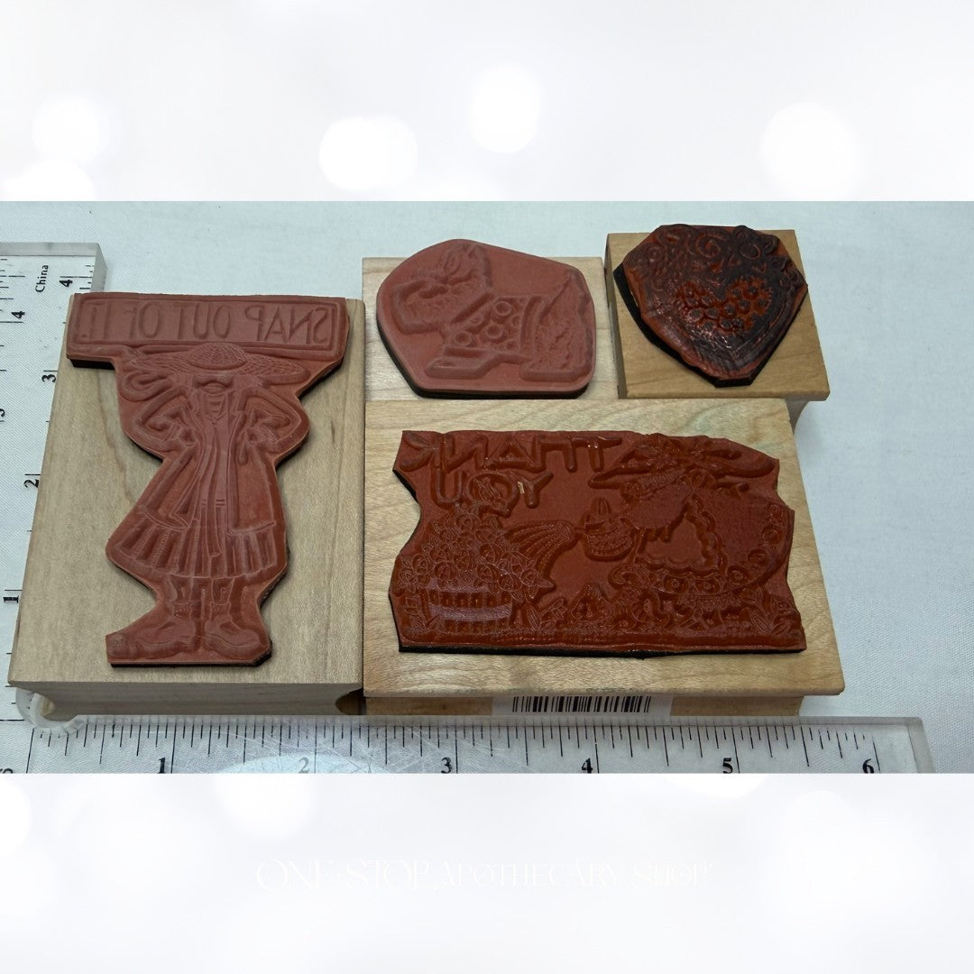 Mary Engelbreit DOG Snap Thank You Wood Rubber Stamps Lot of 4