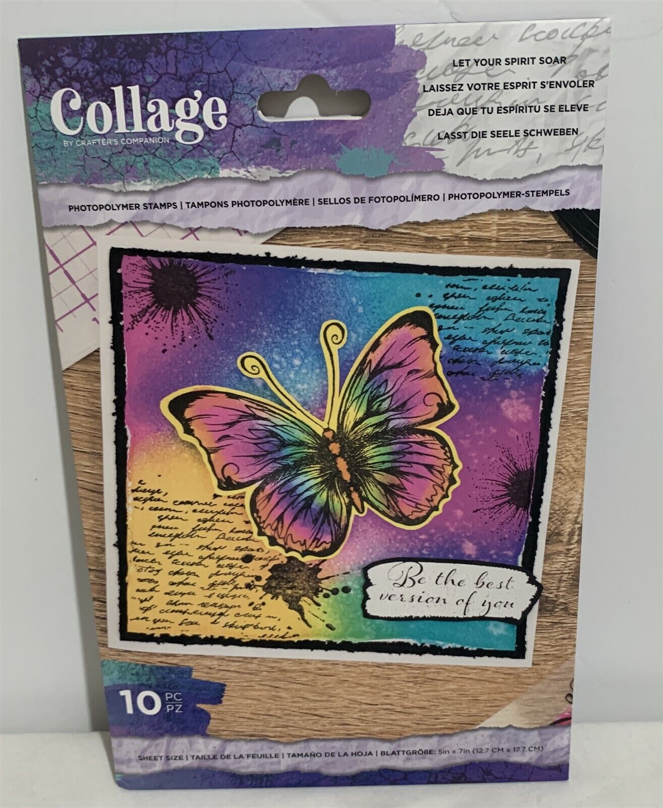 Crafter's Companion LET YOUR SPIRIT SOAR Butterfly Butterflies Rubber Stamps Set