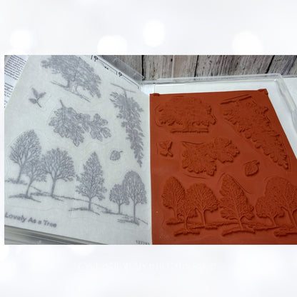 Stampin Up LOVELY AS A TREE Nature Landscape Rubber Stamps