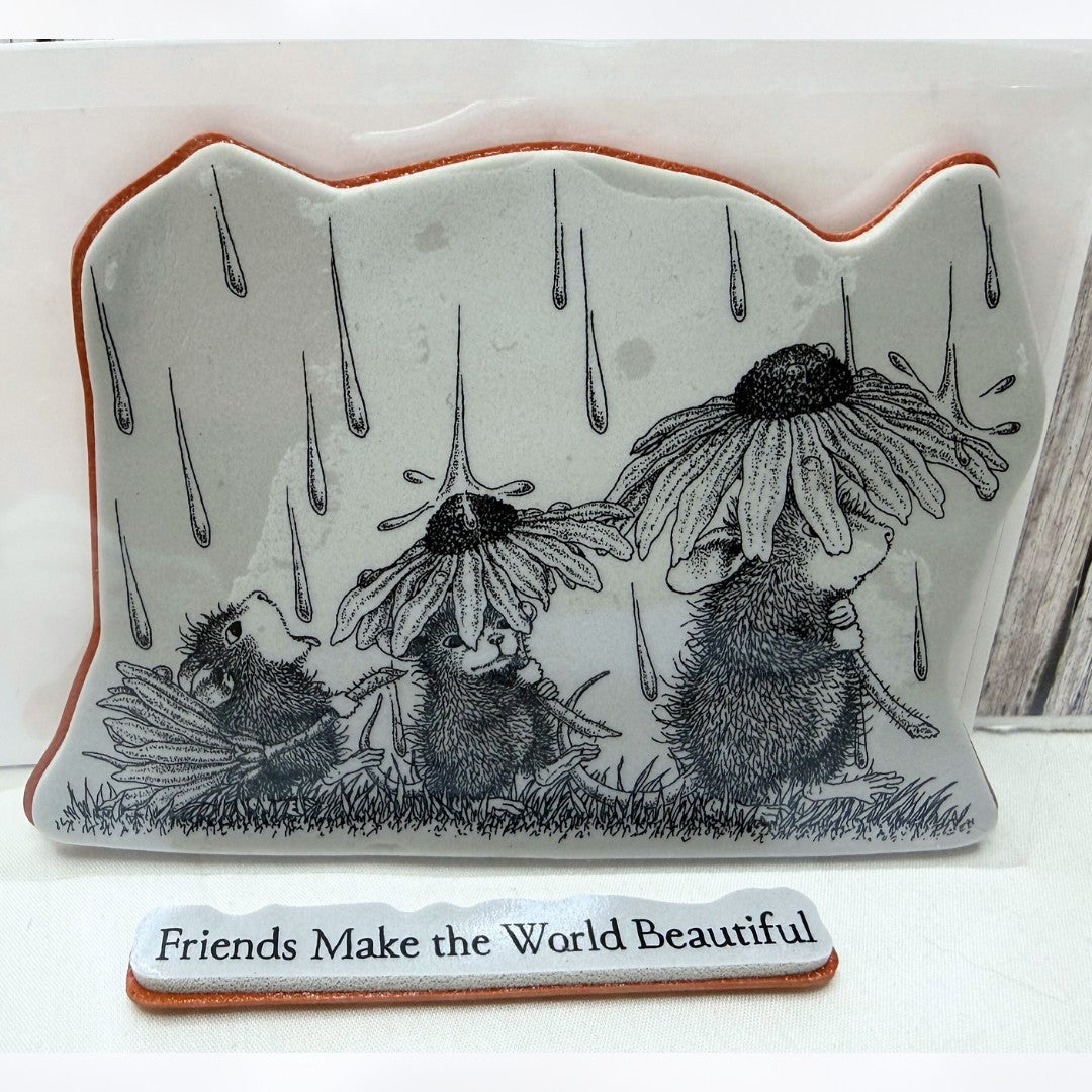 House Mouse SPRING RAIN Friends Mice Flowers Rubber Stamps