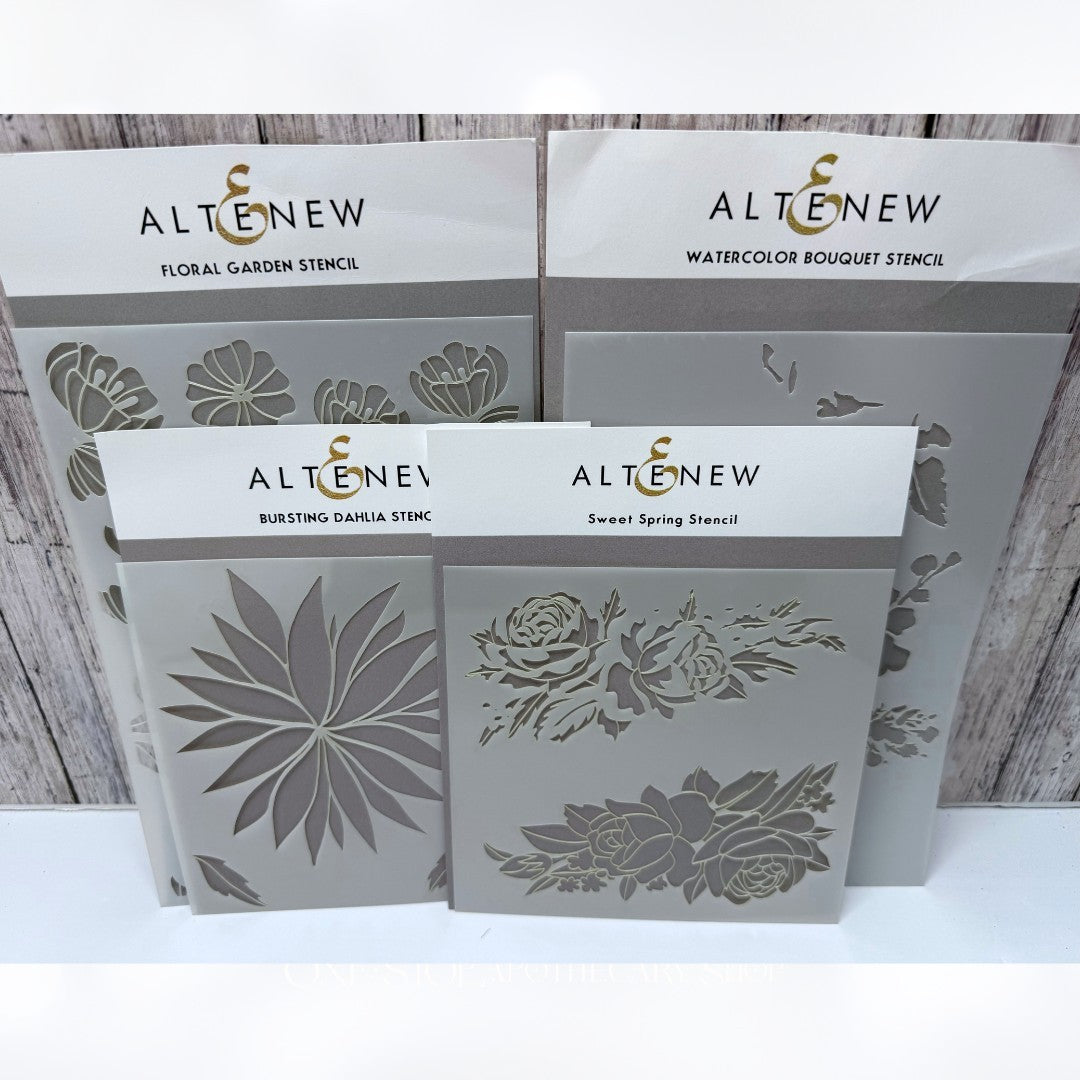 Altenew Watercolor Bouquet Floral Garden Spring Layering Stencils Lot of 4