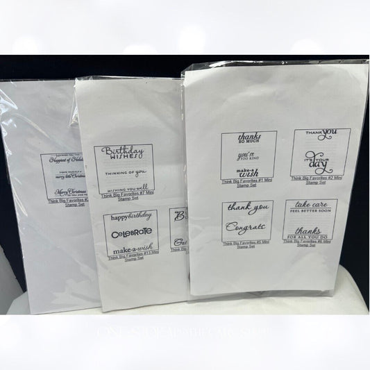 Papertrey Ink THINK BIG FAVORITES Sentiments Greetings Lot of 9