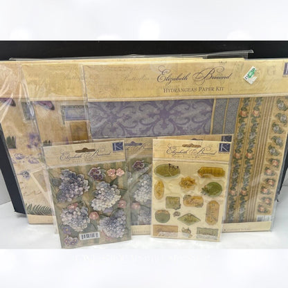 K & Company HYDRANGEA Paper 12x12 Flowers Scrapbook Kits Stickers Lot