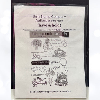 Unity Stamps HAVE & HOLD Wedding Kit of the Month April 2019 Rubber Stamps