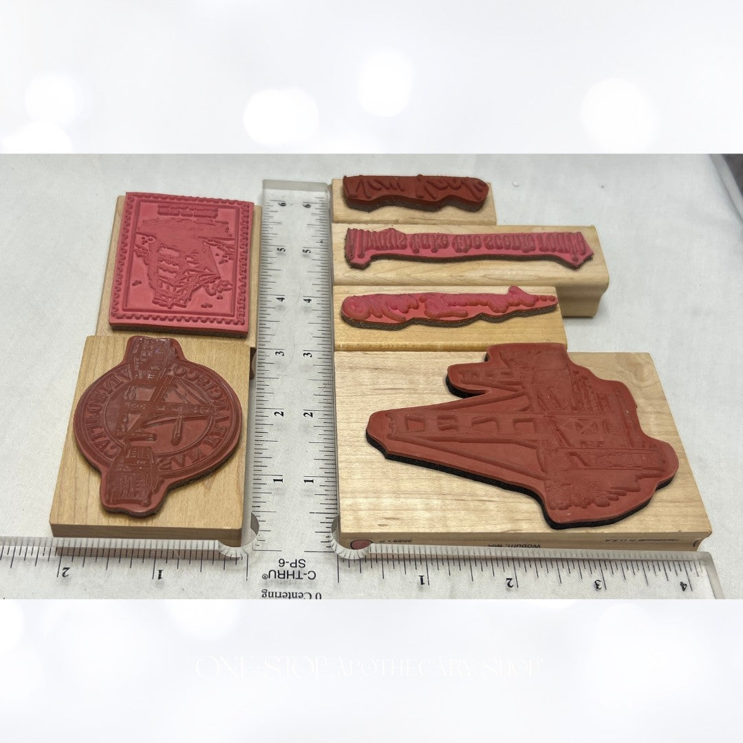 TRAVEL Vacation San Francisco New York Mixed Media Rubber Stamps Lot of 6