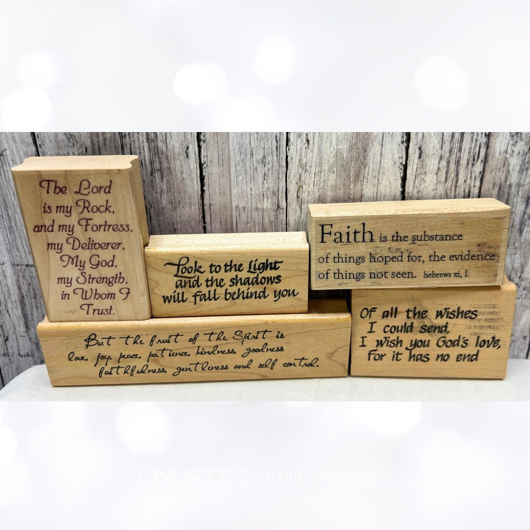 FAITH Light Rock Religious Bible Journaling Rubber Stamps