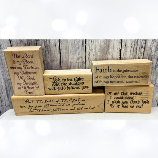 FAITH Light Rock Religious Bible Journaling Rubber Stamps