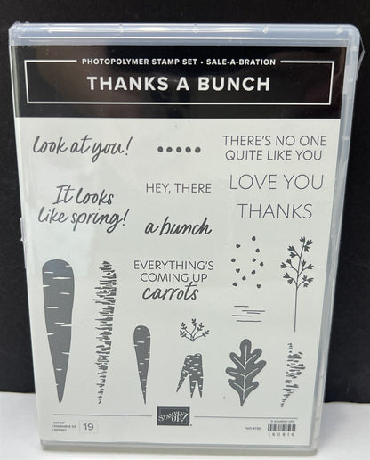 Stampin Up THANKS A BUNCH Carrots Vegetables Easter Rubber Stamps Set