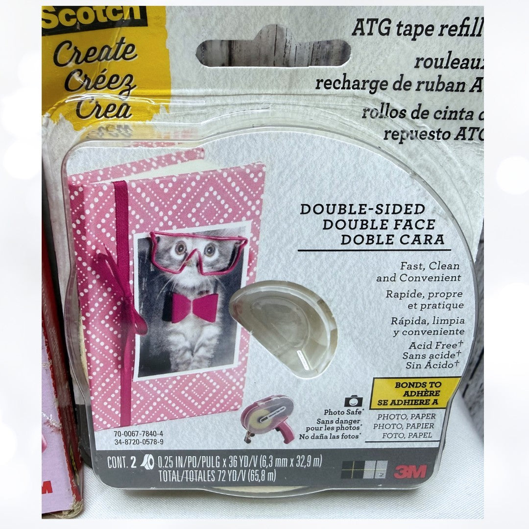 Scotch ATG REFILLS Advanced Tape Glider 1/4th Inch Rolls 085-R Lot