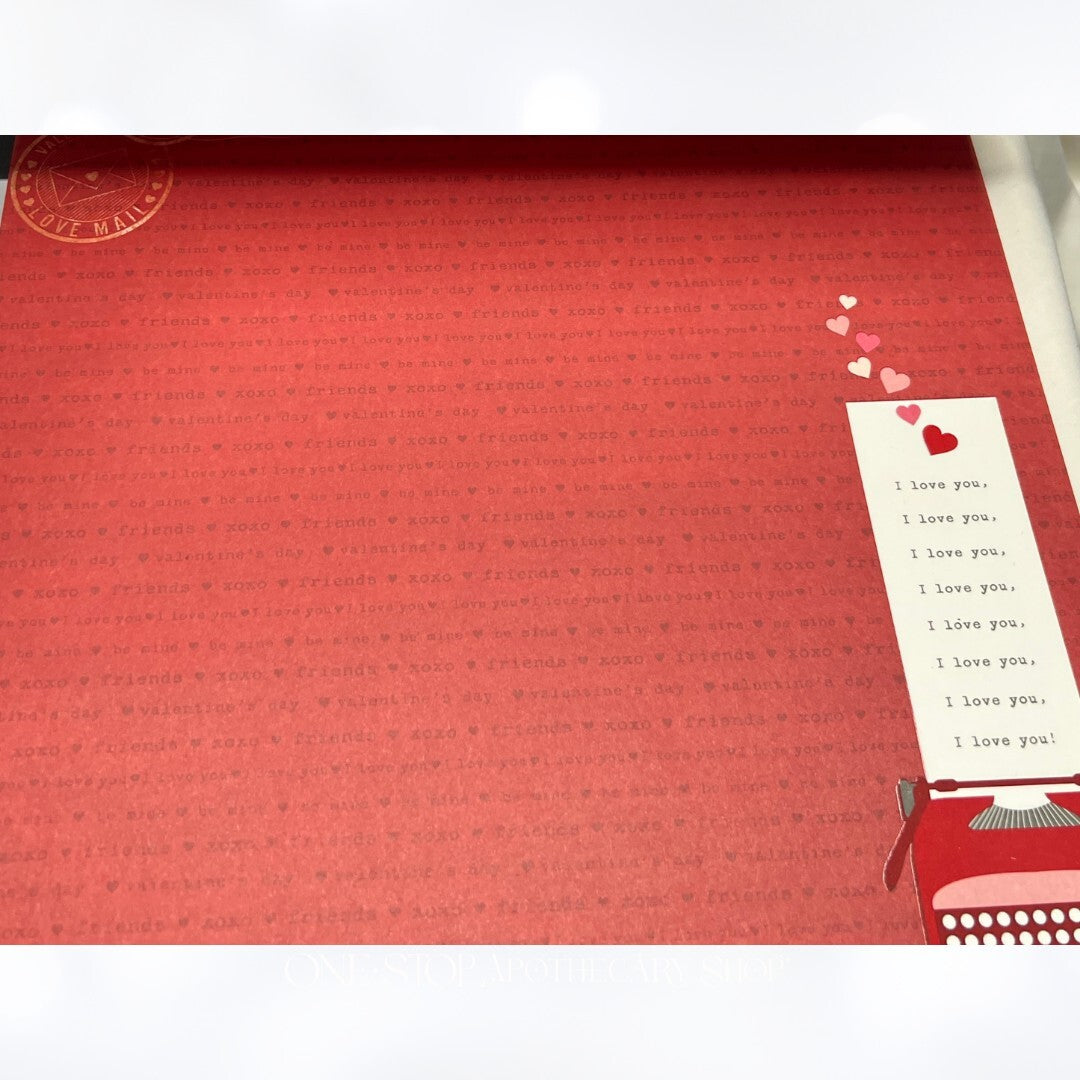 K & Company Martha Stewart VALENTINES DAY Hearts Love 12x12 Paper Cardstock Lot