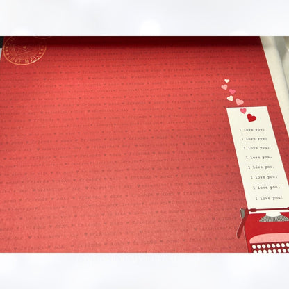 K & Company Martha Stewart VALENTINES DAY Hearts Love 12x12 Paper Cardstock Lot