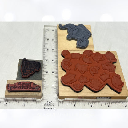 TEA PARTY Pot Kettle Cup Rubber Stamps Lot of 4