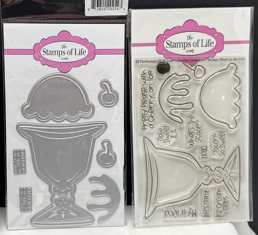 The Stamps of Life SUNDAE Ice Cream Rubber Stamps Dies