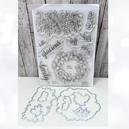 Pinkfresh Studios EUCALYPTUS FANTASY 6x8 Rubber Stamps Dies