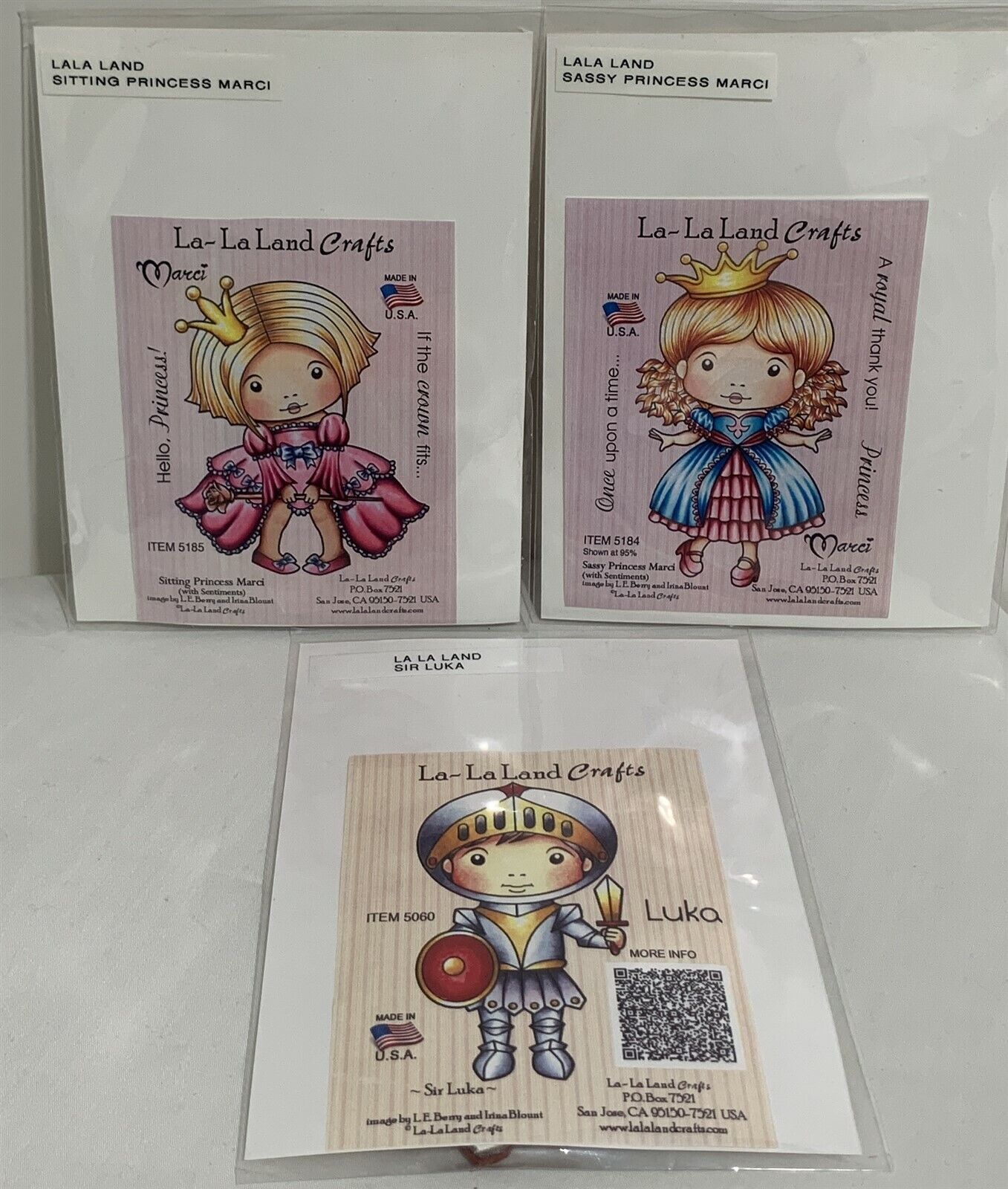 La La Land Crafts PRINCESS MARCI Sitting Sassy Sir Luka Girl Rubber Stamps Lot