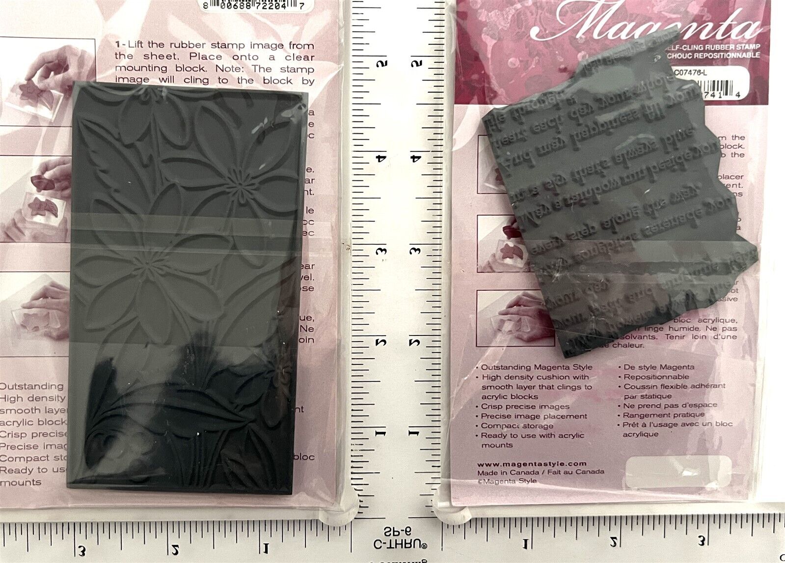 Magenta FLOWERS Floral Irish Blessing Saying Rubber Stamps Lot