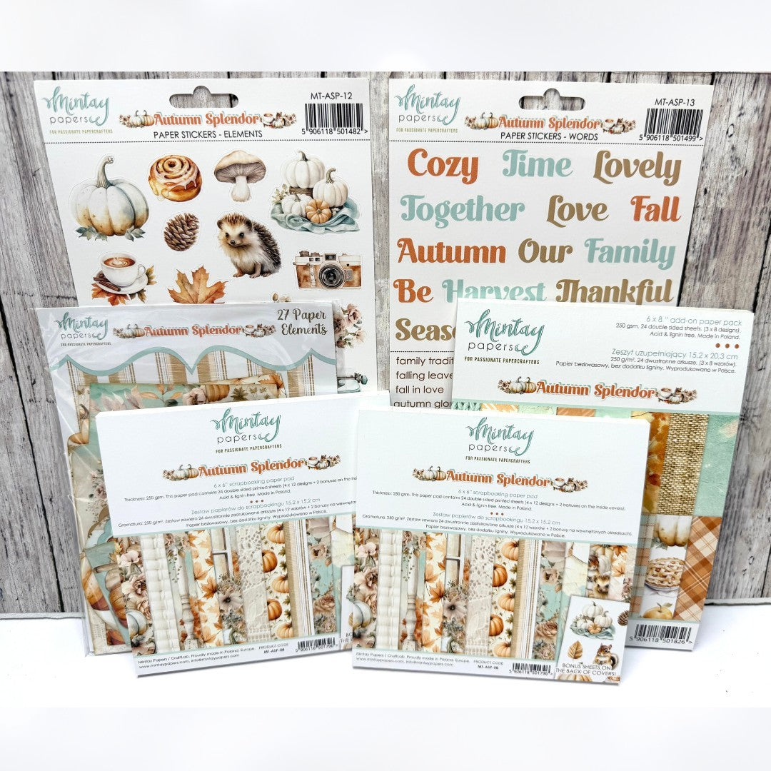Mintay AUTUMN SPLENDOR Fall Cardstock Paper Stickers Die Cuts Kit