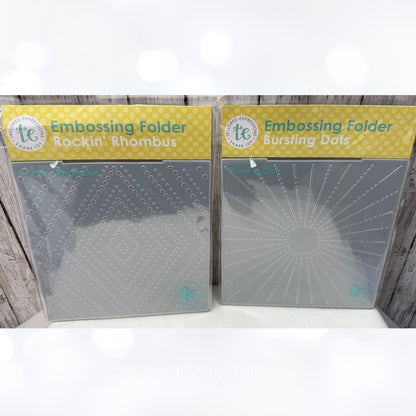 Taylored Expressions ROCKING RHOMBUS Bursting Dots 6x6 Embossing Folders