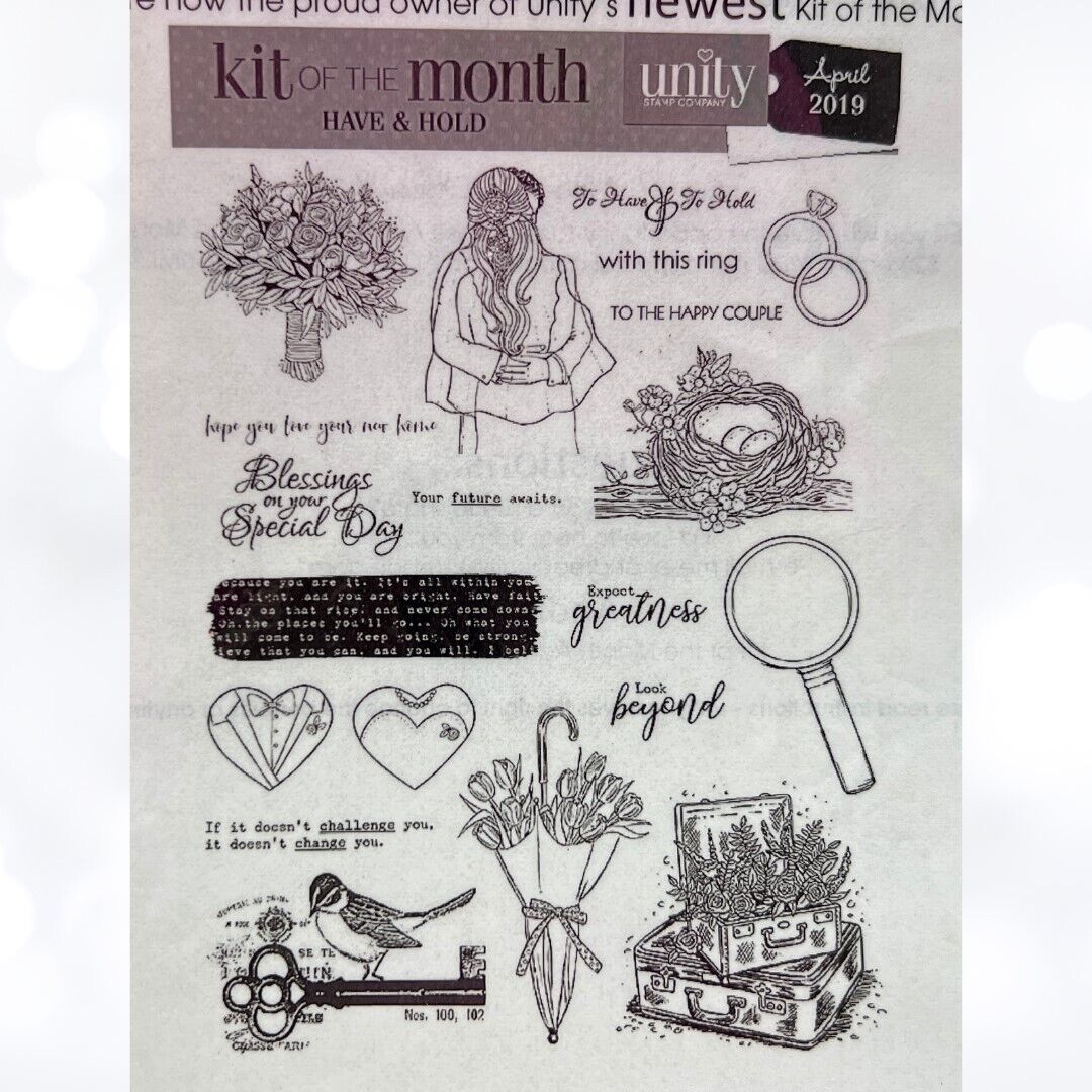 Unity Stamps HAVE & HOLD Wedding Kit of the Month April 2019 Rubber Stamps