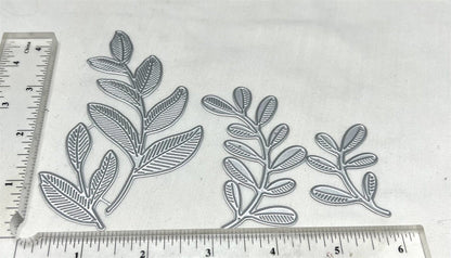 Simon Says Stamp OLIVE LEAVES Etched Laurel Leaves Leaf Greenery Dies Lot of 2