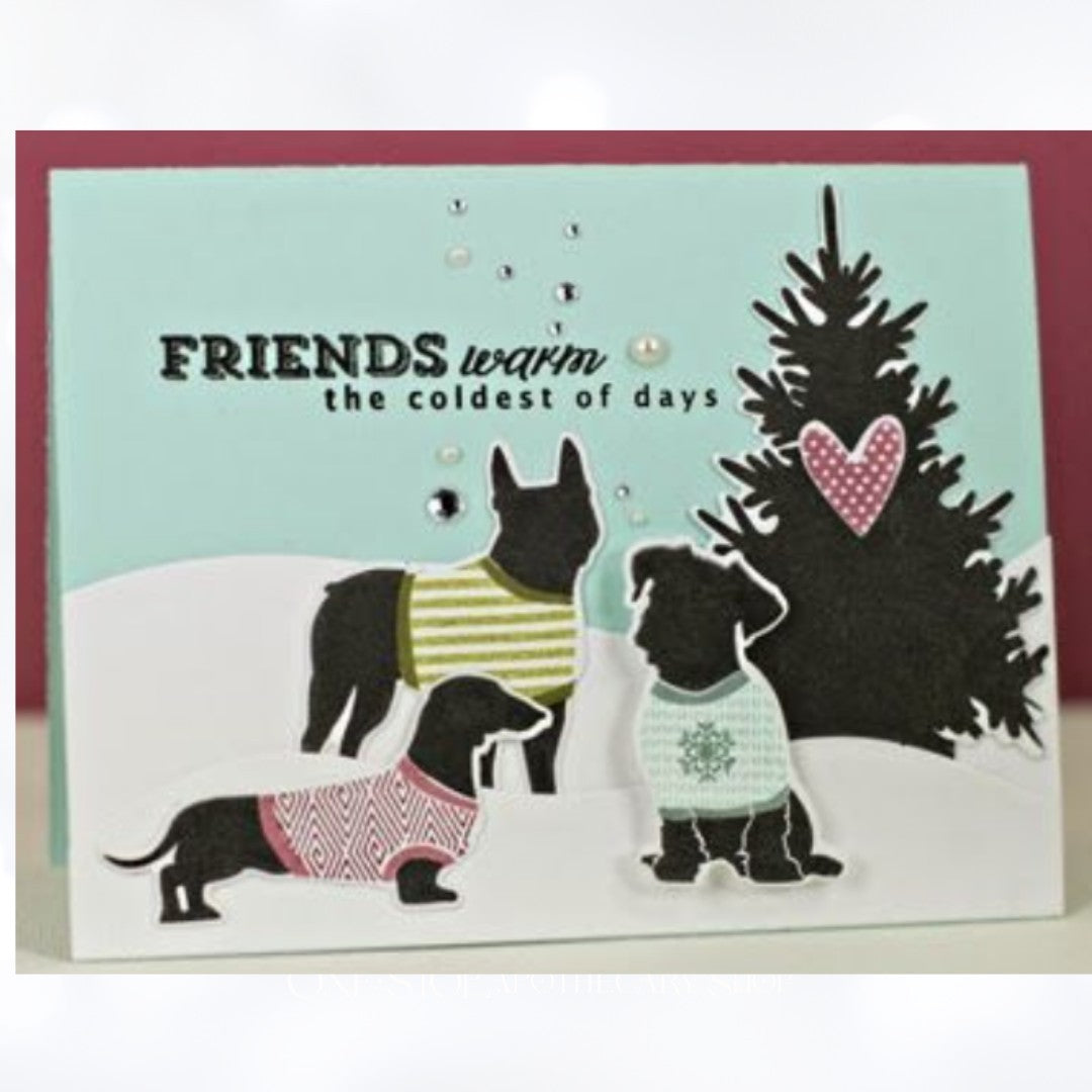 Papertrey Ink COME ALL YE FAITHFUL Additions Dogs Christmas Rubber Stamps Dies