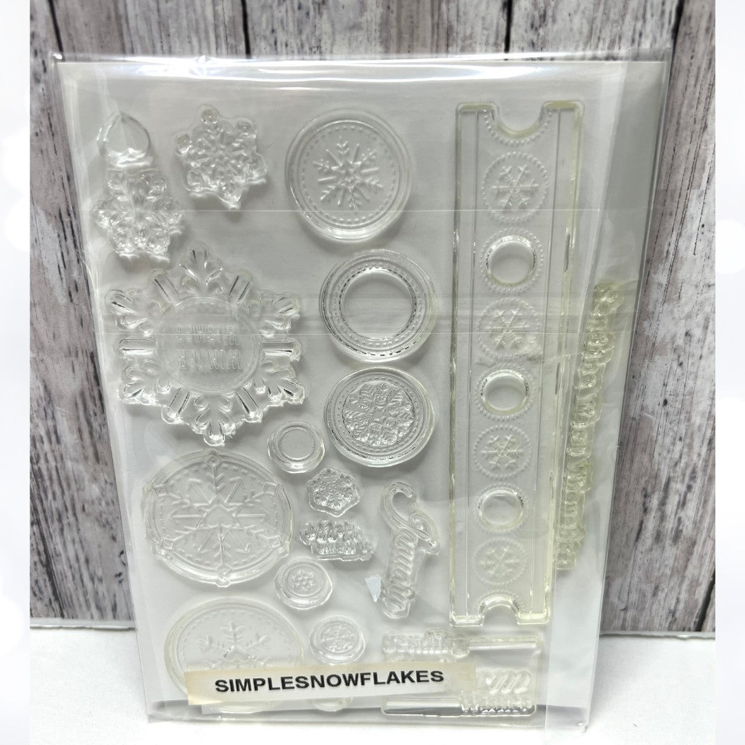 Gina K ORNAMENTAL SNOWFLAKES Simple Christmas Rubber Stamps