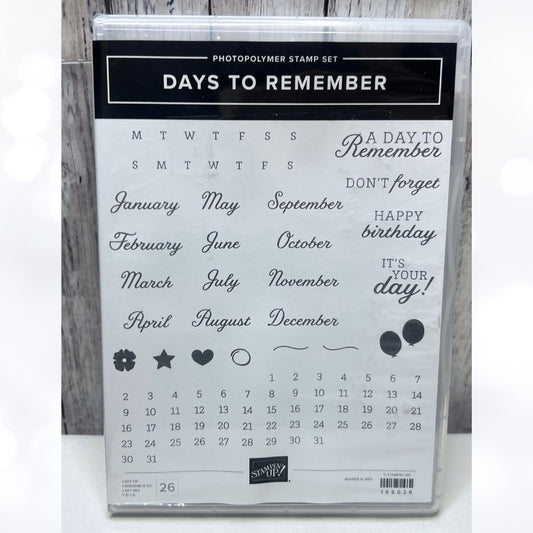 Stampin Up DAYS TO REMEMBER Planner Calender Rubber Stamps