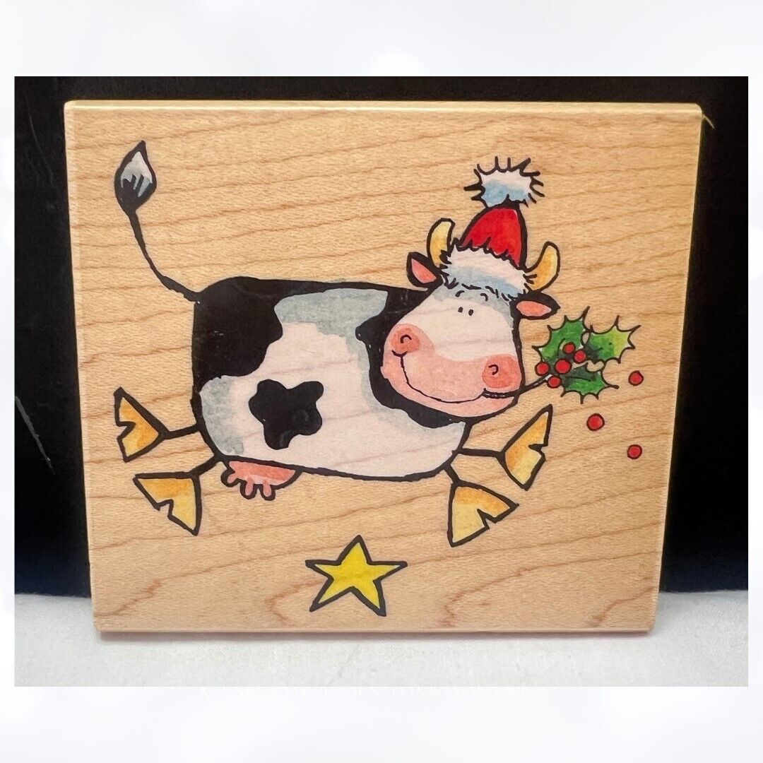 Penny Black A SEASON TO BE JOLLY Cow Christmas Margaret Sherry Rubber Stamp