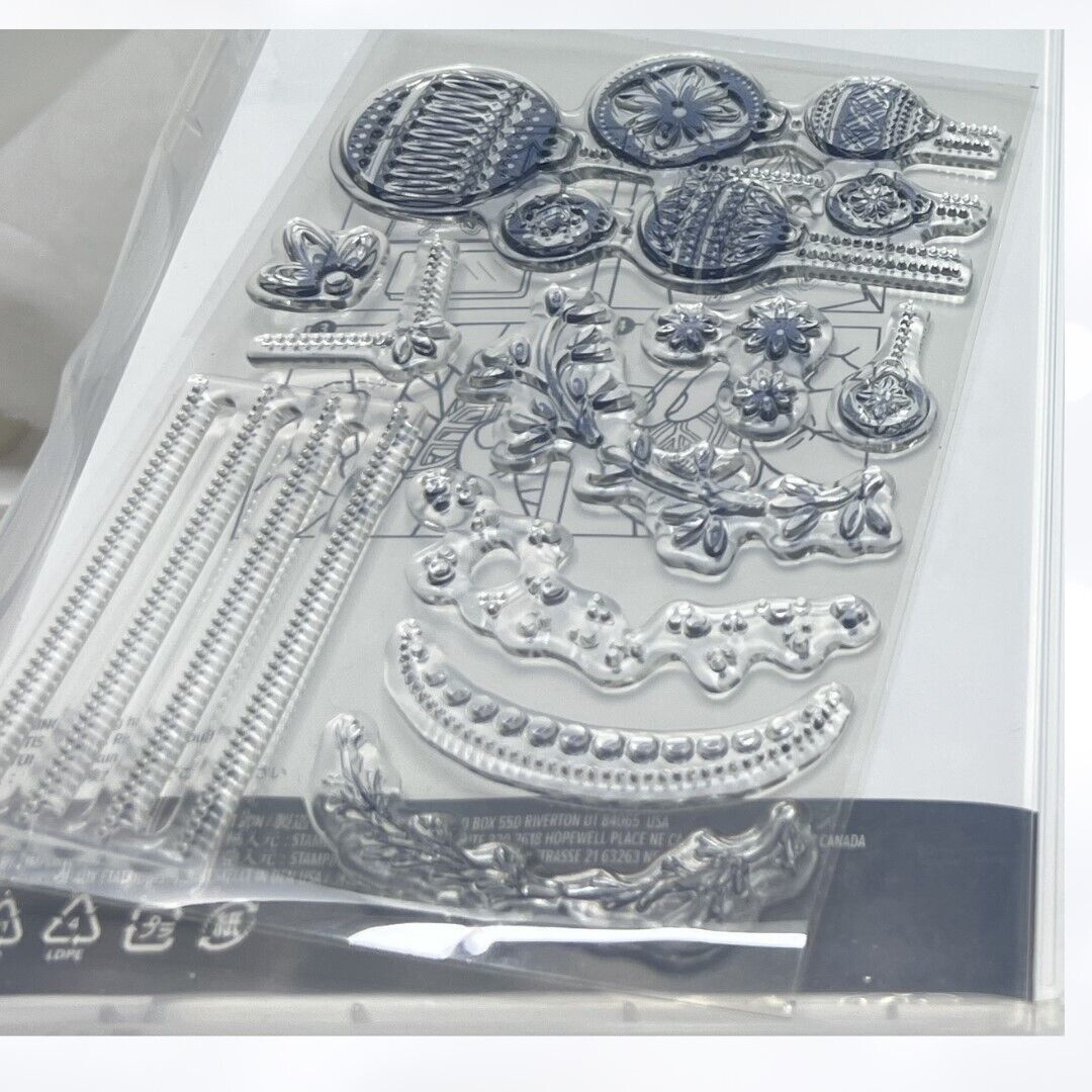 Stampin Up ORNAMENTAL ENVELOPES Christmas Ornaments Rubber Stamps Dies AS IS**
