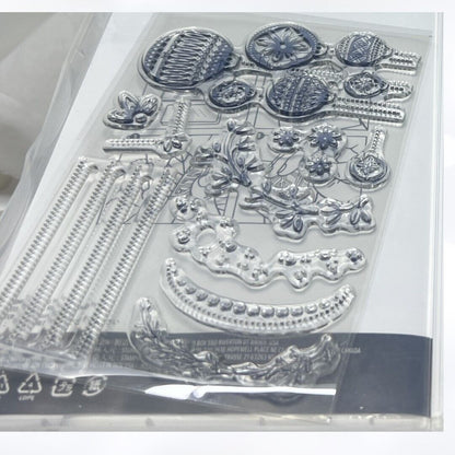 Stampin Up ORNAMENTAL ENVELOPES Christmas Ornaments Rubber Stamps Dies AS IS**