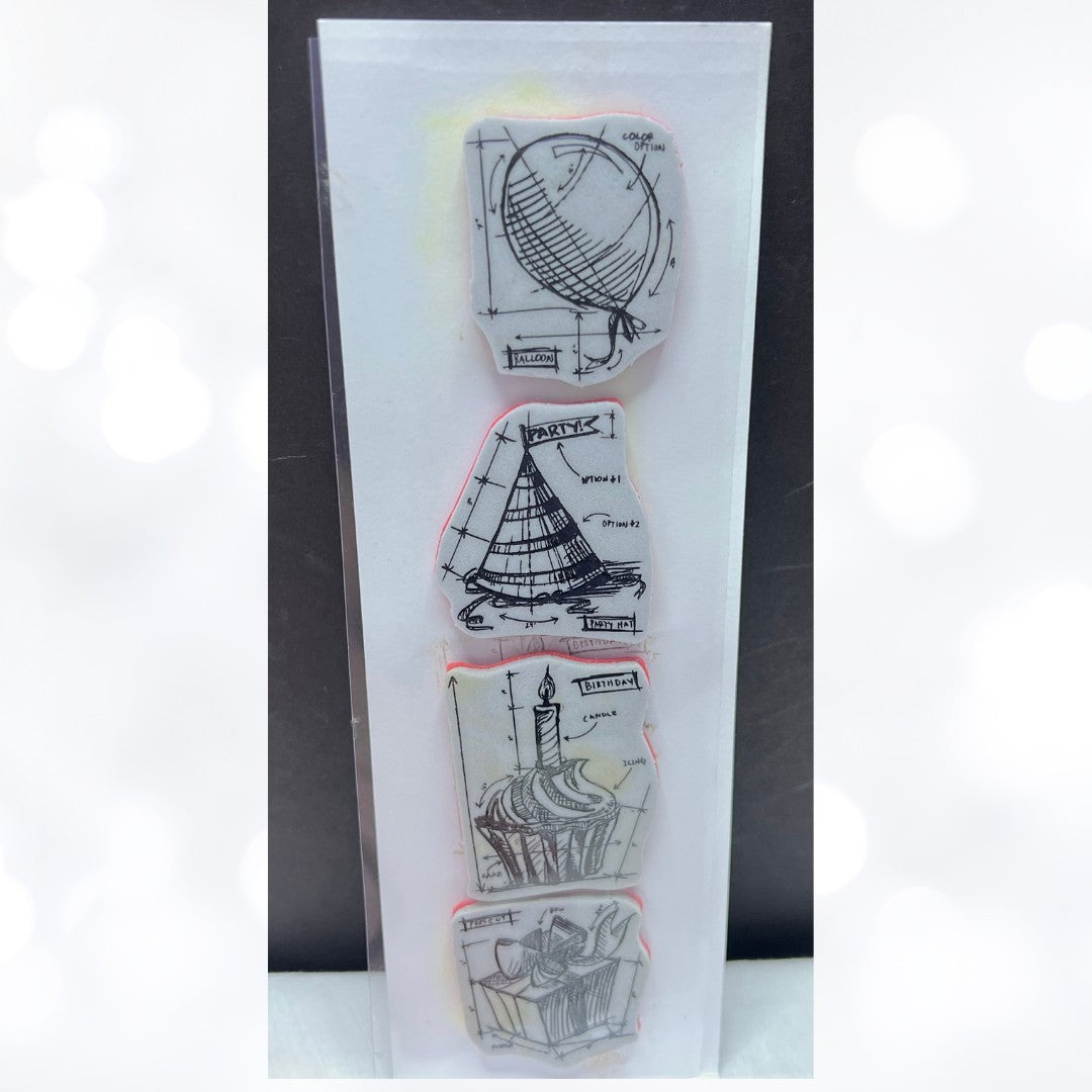 Tim Holtz CHRISTMAS BIRTHDAY Blueprint Stampers Anonymous Rubber Stamps Lot