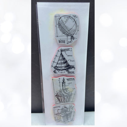 Tim Holtz CHRISTMAS BIRTHDAY Blueprint Stampers Anonymous Rubber Stamps Lot