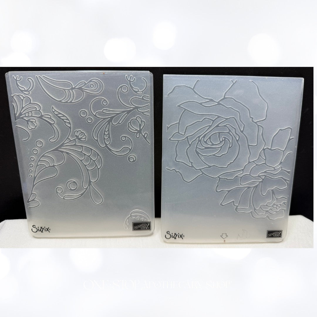 Stampin Up MANHATTAN ROSE Flowers Floral Embossing Flders Lot of 4