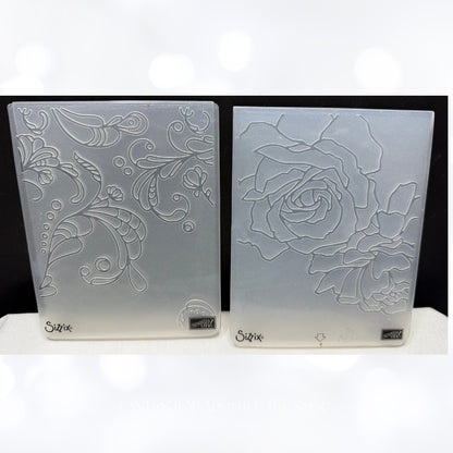 Stampin Up MANHATTAN ROSE Flowers Floral Embossing Flders Lot of 4