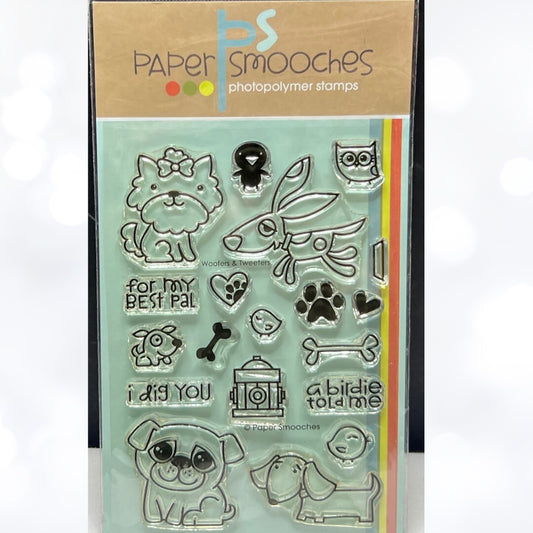 Paper Smooches WOOFERS & TWEETERS Dogs Birds Rubber Stamps Rare
