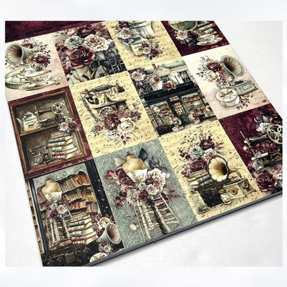 Mintay ANTIQUE SHOP 12x12 Paper Cardstock 6x6 Die Cuts Kit