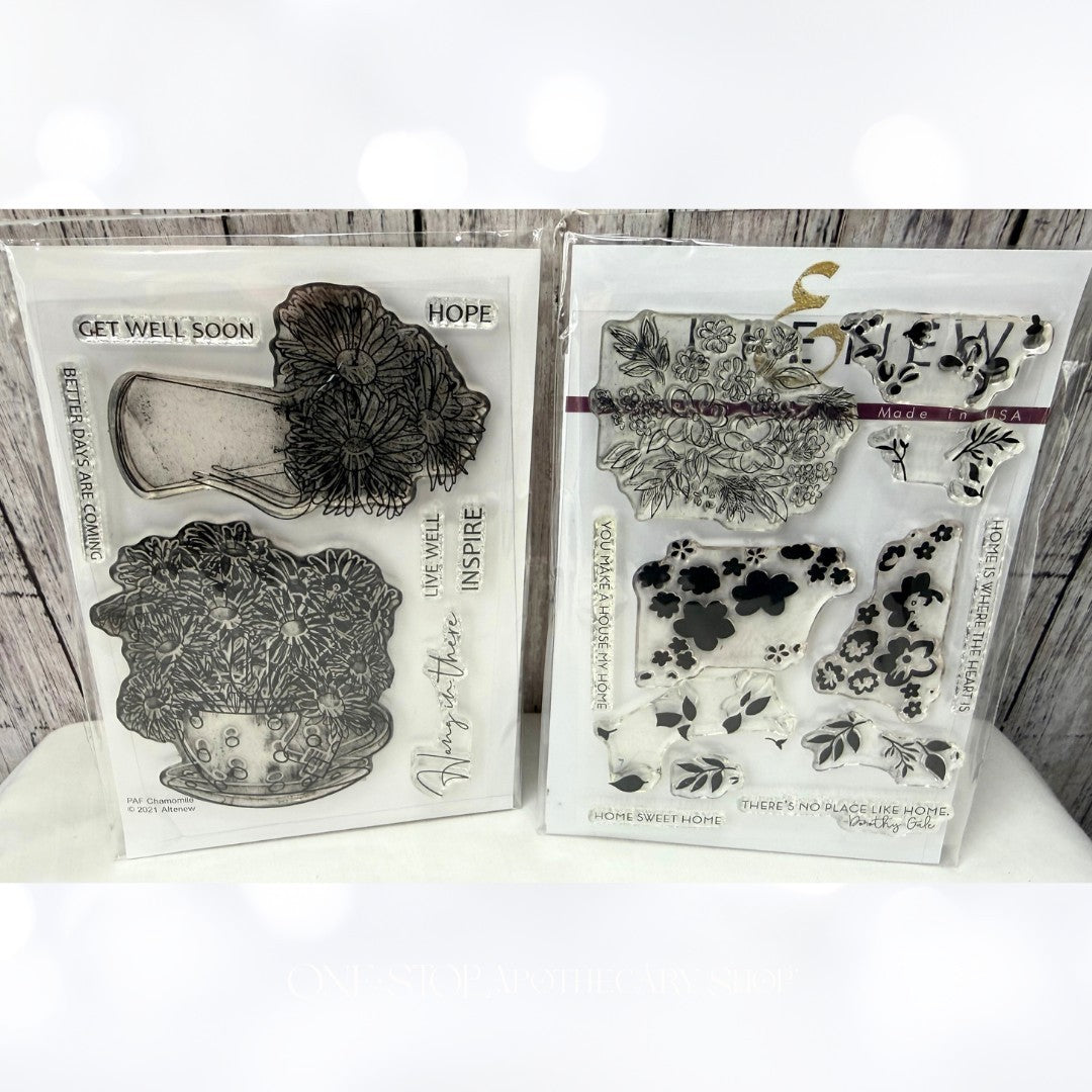 Altenew CHAMOMILE Ditsy Print Tea Cup Flowers Rubber Stamps