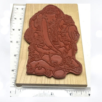 Peddler's Pack SANTA Claus Christmas Holiday Rubber Stamp