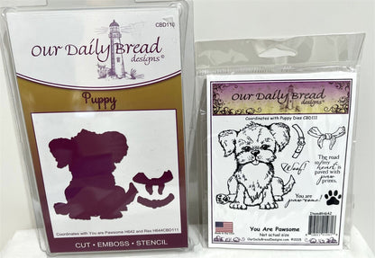 Our Daily Bread YOU ARE PAWSOME Dog Puppy Rubber Stamps Dies Set